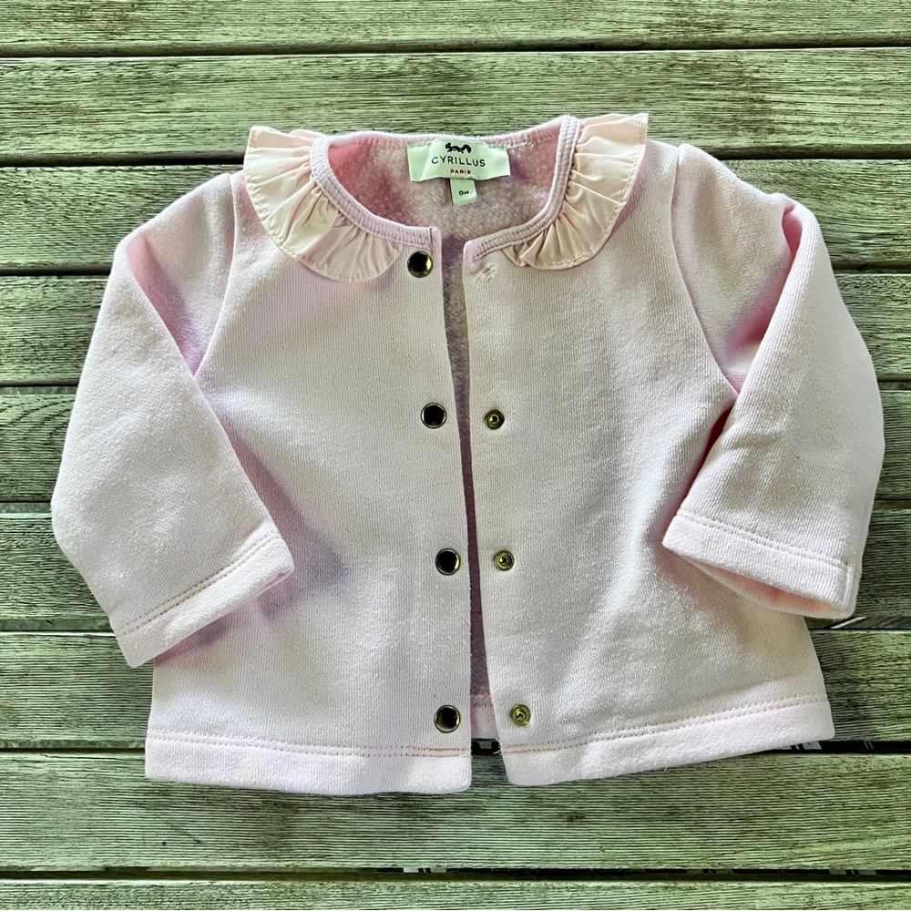 Cyrillus Pink Ruffled Cardigan - Size 9m